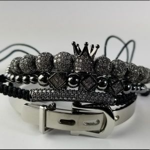 Luxury black and silver bracelets